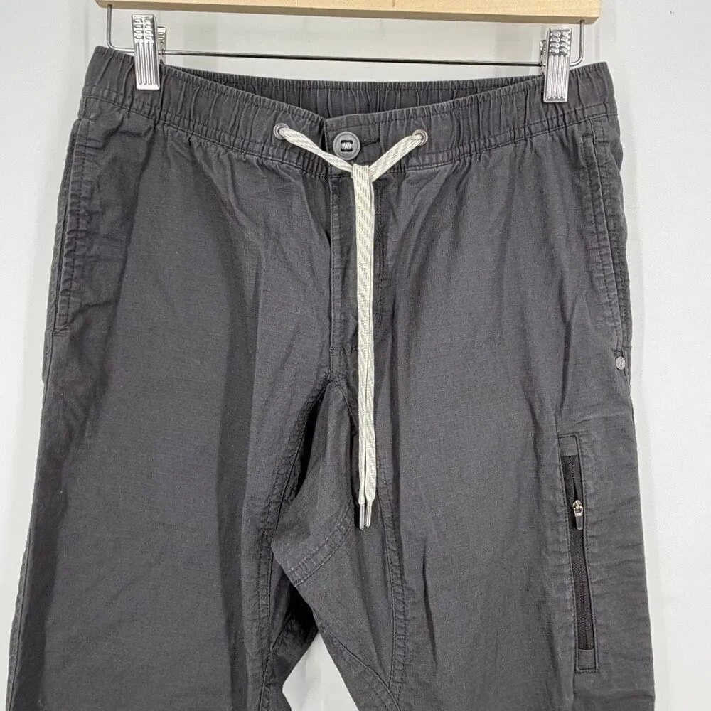 Vuori Charcoal Gray Ripstop Drawstring Outdoor Hiking Climber Pants Size Medium